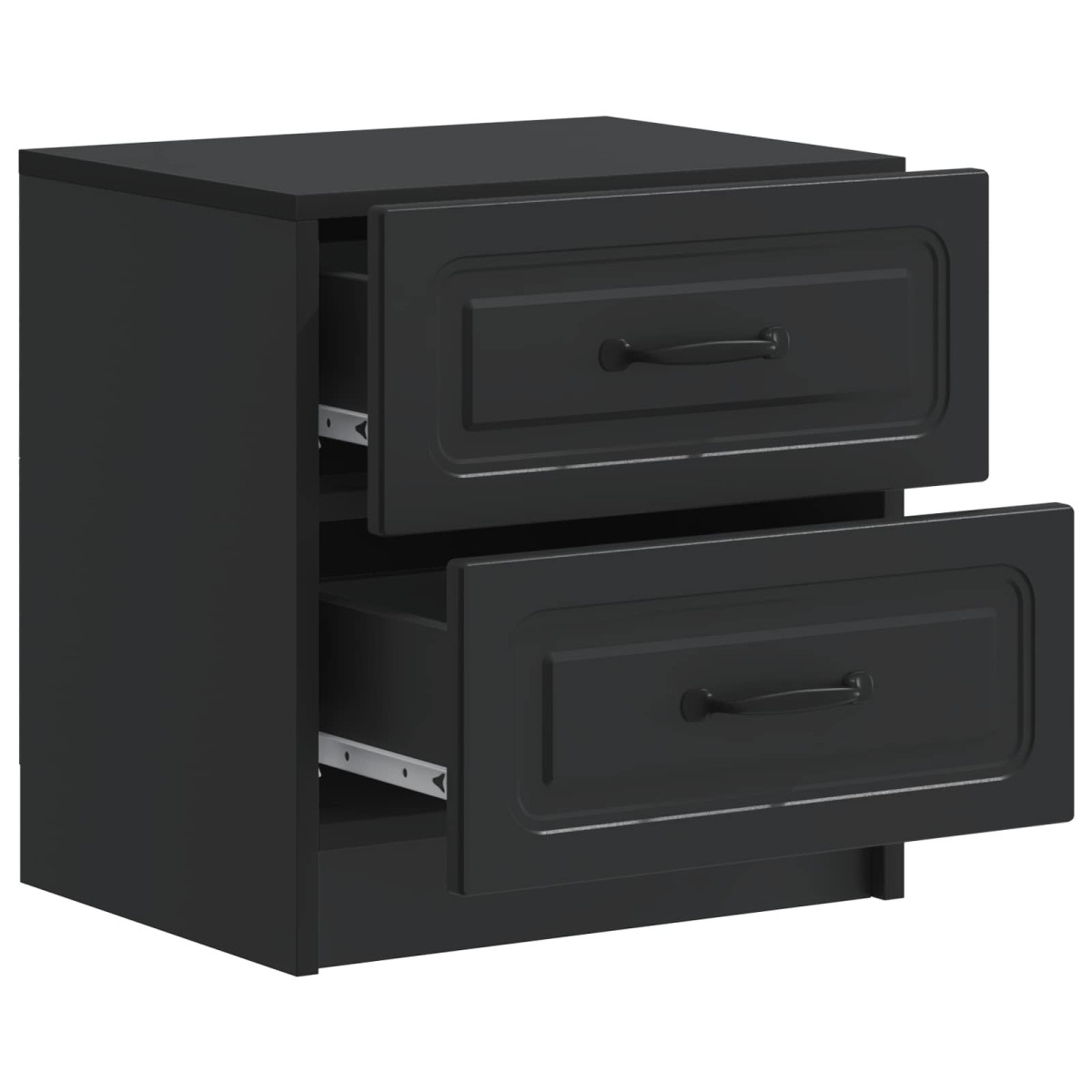 vidaXL Κομοδίνο 2 τεμ. Μαύρο 43 x 34,5 x 44,5 εκ Επεξεργασμένο Ξύλο