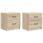vidaXL Κομοδίνο 2 τεμ. Sonoma Δρυς 43 x 34,5 x 44,5 εκ