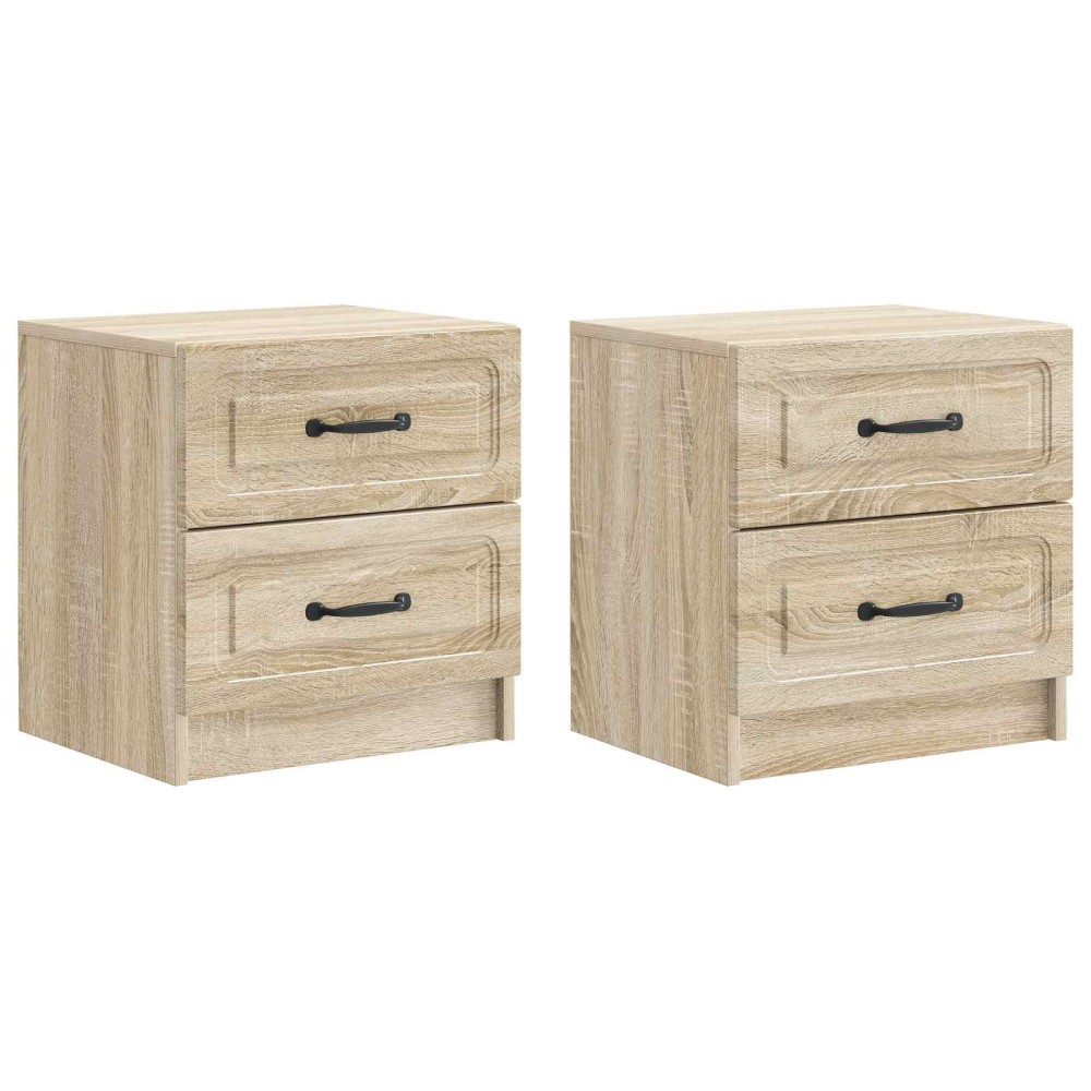 vidaXL Κομοδίνο 2 τεμ. Sonoma Δρυς 43 x 34,5 x 44,5 εκ