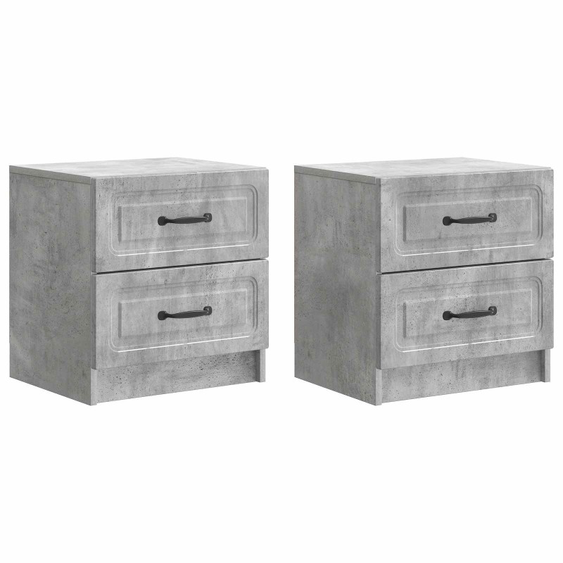 vidaXL Κομοδίνο 2 τεμ. Γκρι Σκυροδέματος 43 x 34,5 x 44,5 εκ