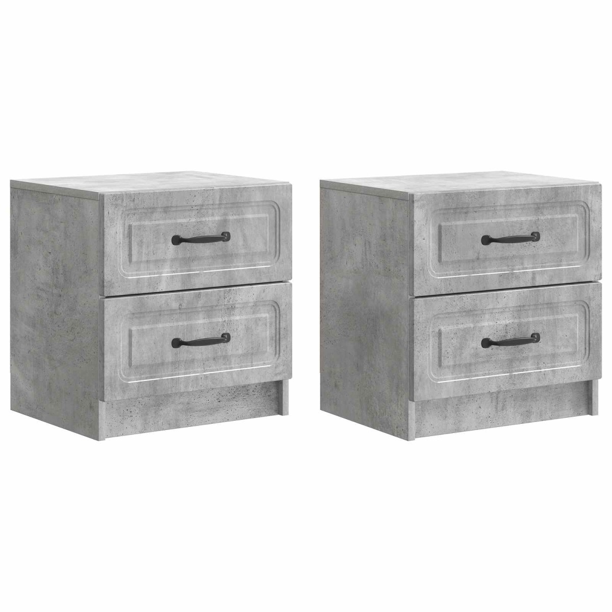 vidaXL Κομοδίνο 2 τεμ. Γκρι Σκυροδέματος 43 x 34,5 x 44,5 εκ