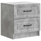 vidaXL Κομοδίνο 2 τεμ. Γκρι Σκυροδέματος 43 x 34,5 x 44,5 εκ