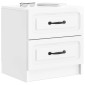 vidaXL Κομοδίνο Γυαλιστερό Λευκό 43 x 34,5 x 44,5 εκ