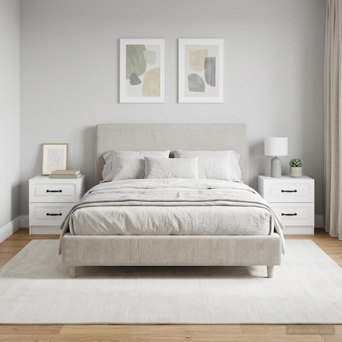 vidaXL Κομοδίνο 2 τεμ. Γυαλιστερό Λευκό 43 x 34,5 x 44,5 εκ