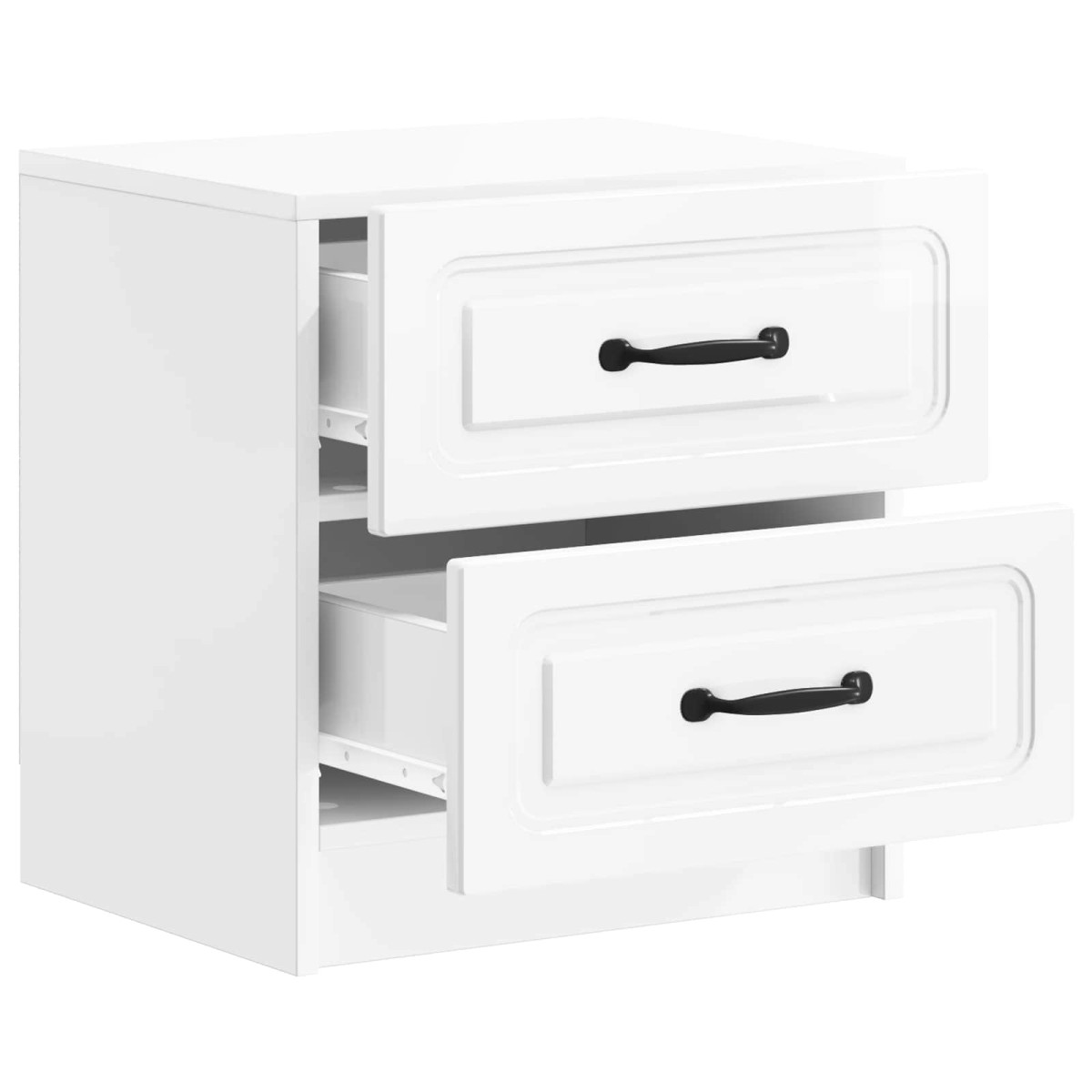 vidaXL Κομοδίνο 2 τεμ. Γυαλιστερό Λευκό 43 x 34,5 x 44,5 εκ