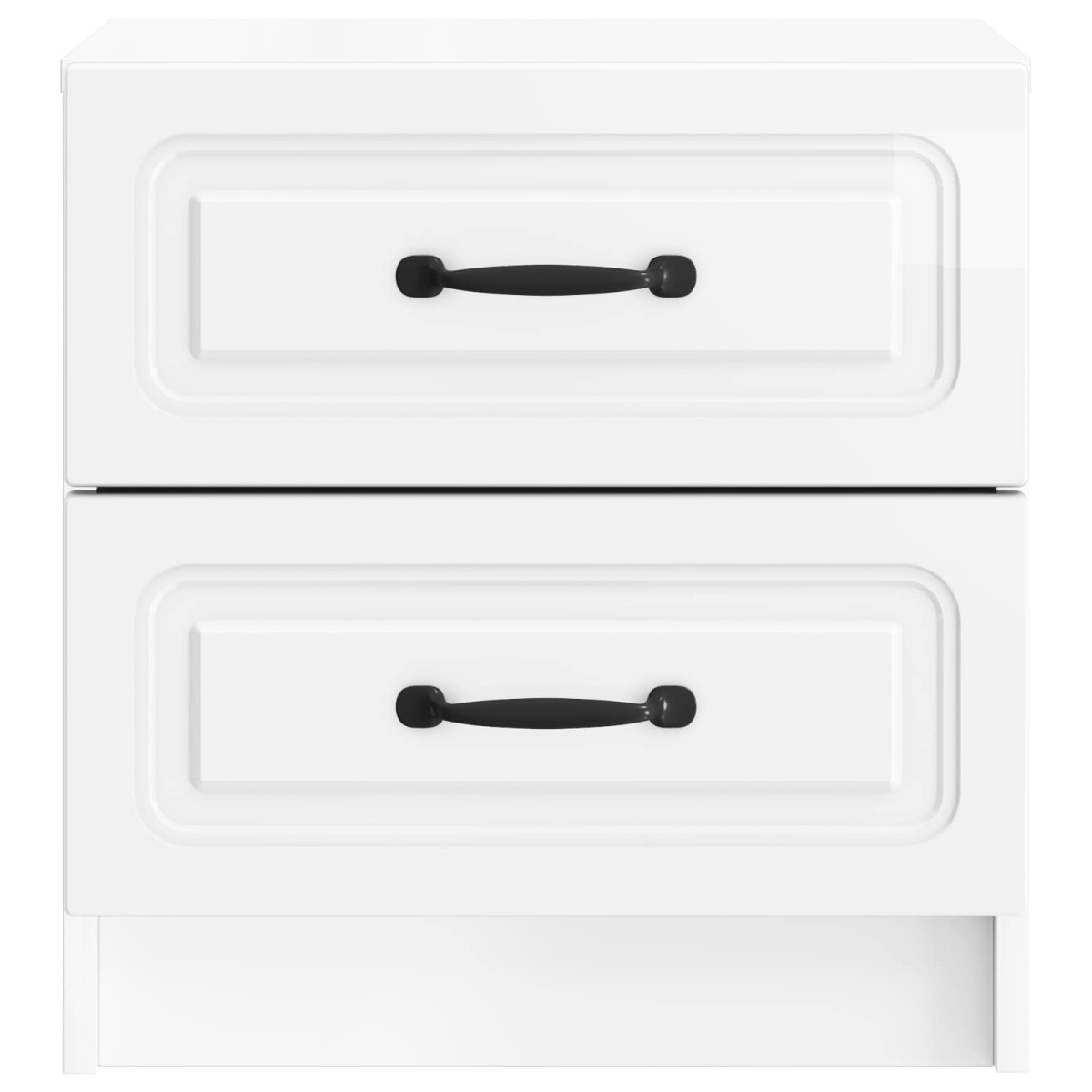 vidaXL Κομοδίνο 2 τεμ. Γυαλιστερό Λευκό 43 x 34,5 x 44,5 εκ