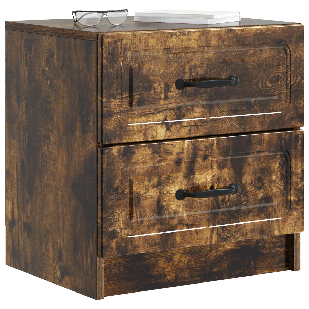 vidaXL Κομοδίνο 2 τεμ. Καπνισμένο Ξύλο Δρυός 43 x 34,5 x 44,5 εκ