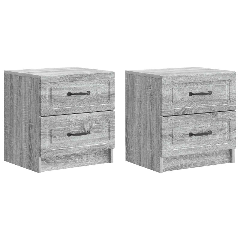 vidaXL Κομοδίνο 2 τεμ. Γκρι Sonoma 43 x 34,5 x 44,5 εκ