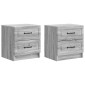 vidaXL Κομοδίνο 2 τεμ. Γκρι Sonoma 43 x 34,5 x 44,5 εκ