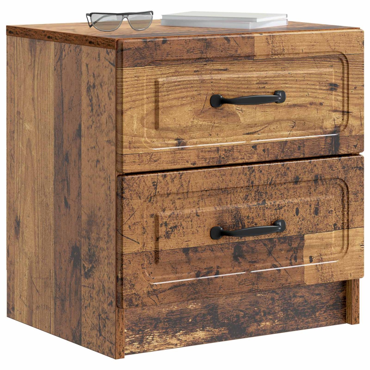 vidaXL Κομοδίνο 2 τεμ. Παλαιωμένο ξύλο 43 x 34,5 x 44,5 εκ
