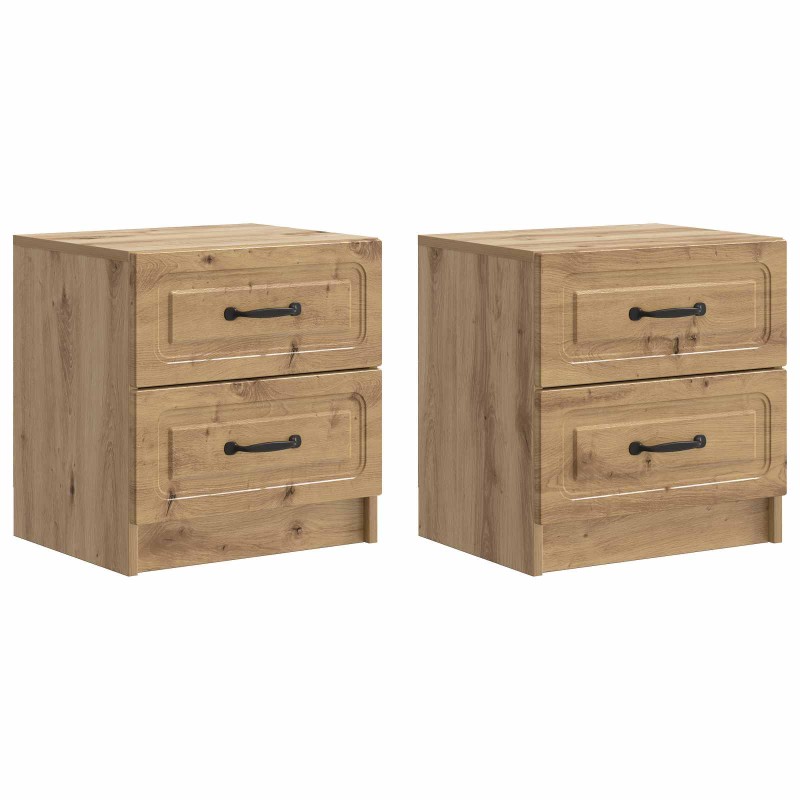 vidaXL Κομοδίνο 2 τεμ. Artisan Δρυς 43 x 34,5 x 44,5 εκ