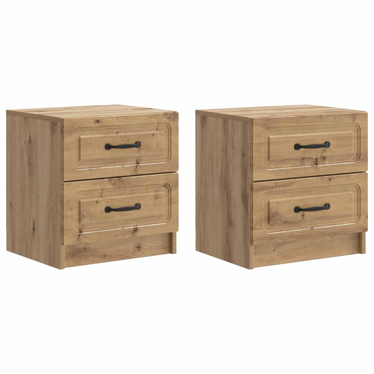 vidaXL Κομοδίνο 2 τεμ. Artisan Δρυς 43 x 34,5 x 44,5 εκ