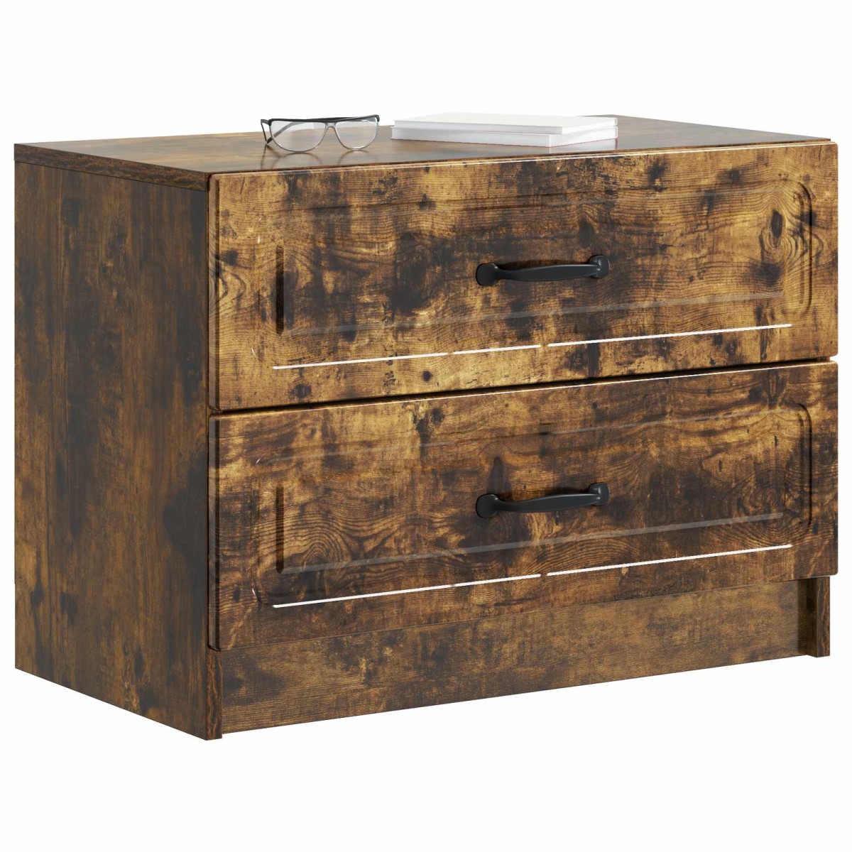 vidaXL Κομοδίνο Καπνισμένο Ξύλο Δρυός 62 x 34,5 x 44,5 εκ