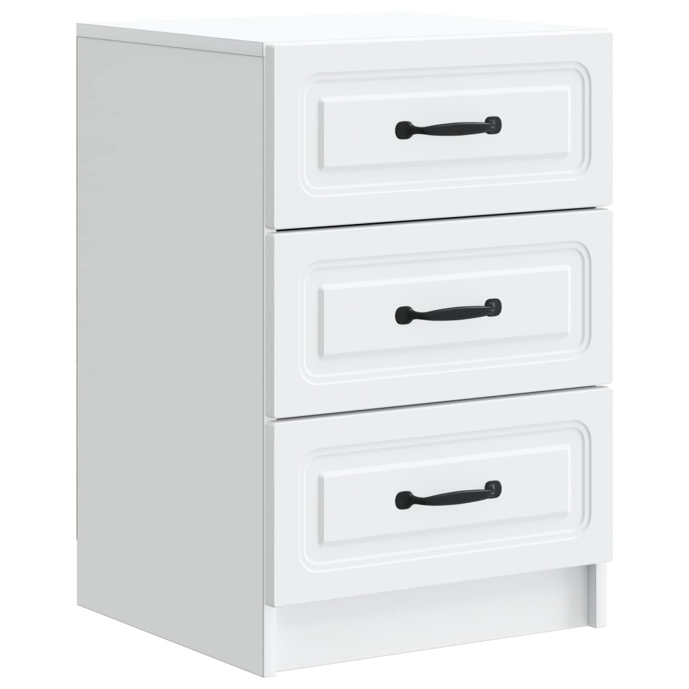vidaXL Κομοδίνο με συρτάρι Λευκό 43 x 41 x 63,5 εκ. Επεξεργασμένο Ξύλο