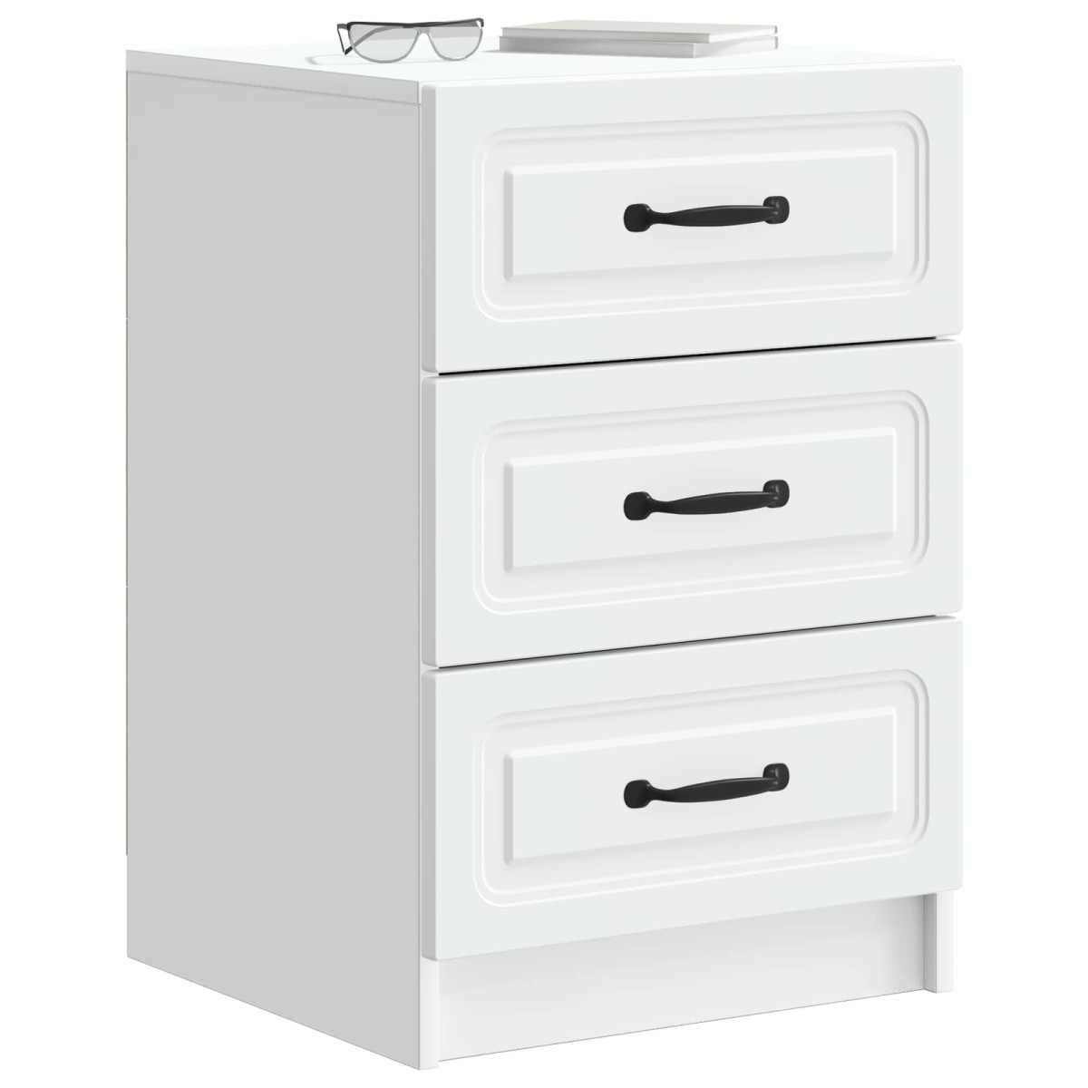 vidaXL Κομοδίνο με συρτάρι Λευκό 43 x 41 x 63,5 εκ. Επεξεργασμένο Ξύλο