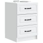 vidaXL Κομοδίνο με συρτάρι Λευκό 43 x 41 x 63,5 εκ. Επεξεργασμένο Ξύλο