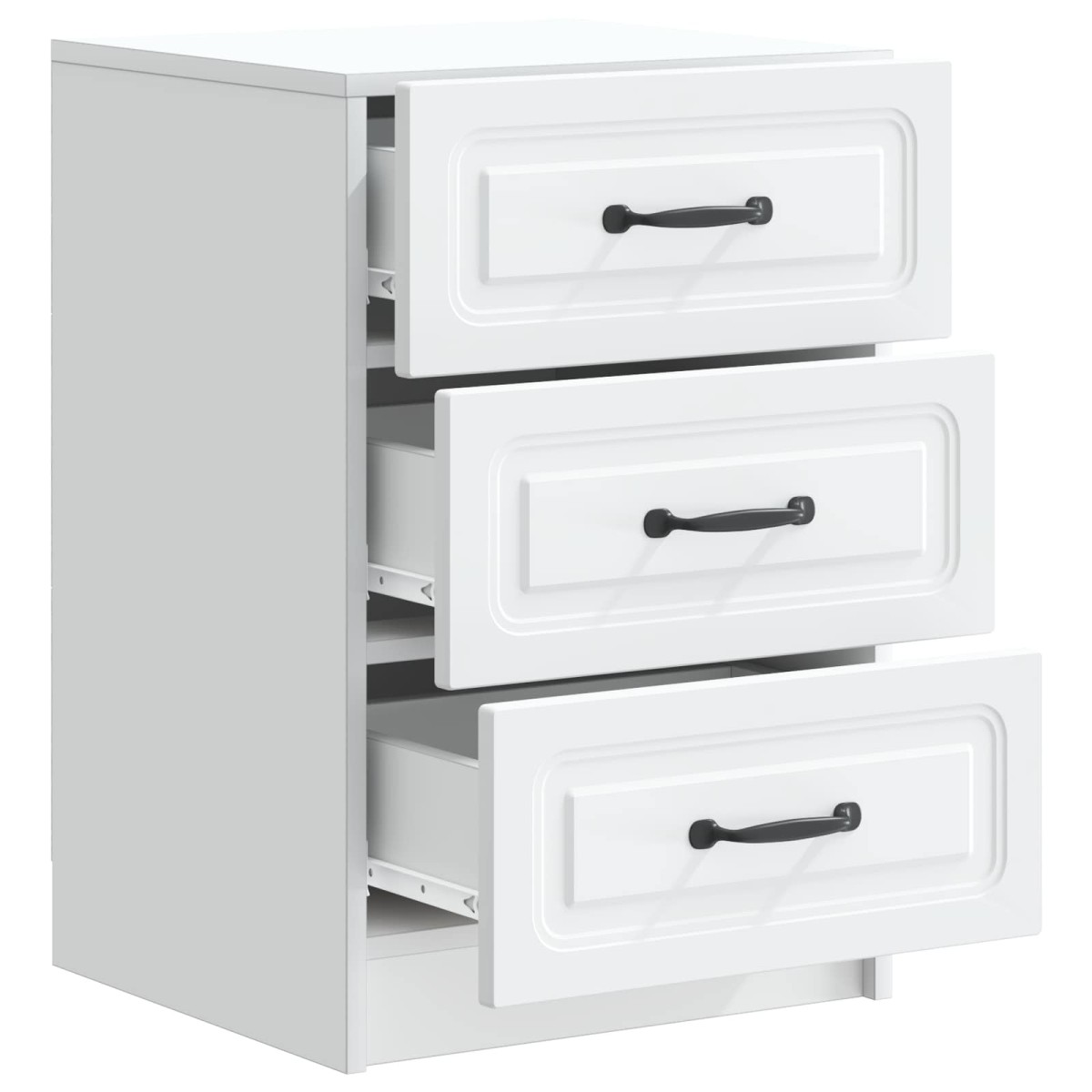 vidaXL Κομοδίνο με συρτάρι Λευκό 43 x 41 x 63,5 εκ. Επεξεργασμένο Ξύλο