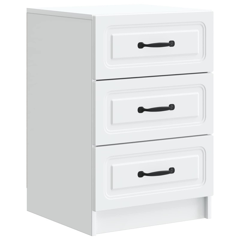 vidaXL Κομοδίνο με συρτάρι Λευκό 43 x 41 x 63,5 εκ. Επεξεργασμένο Ξύλο
