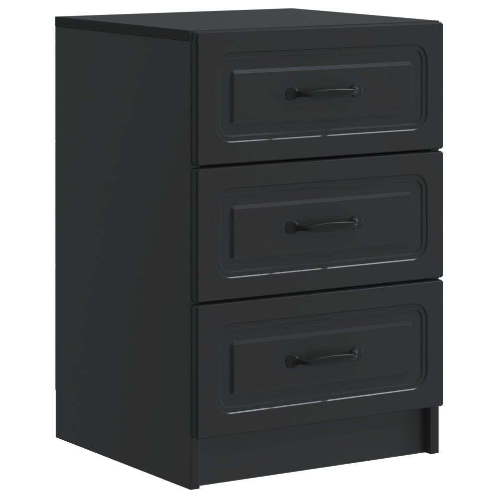 vidaXL Κομοδίνο Μαύρο 43 x 41 x 63,5 εκ. Επεξεργασμένο Ξύλο