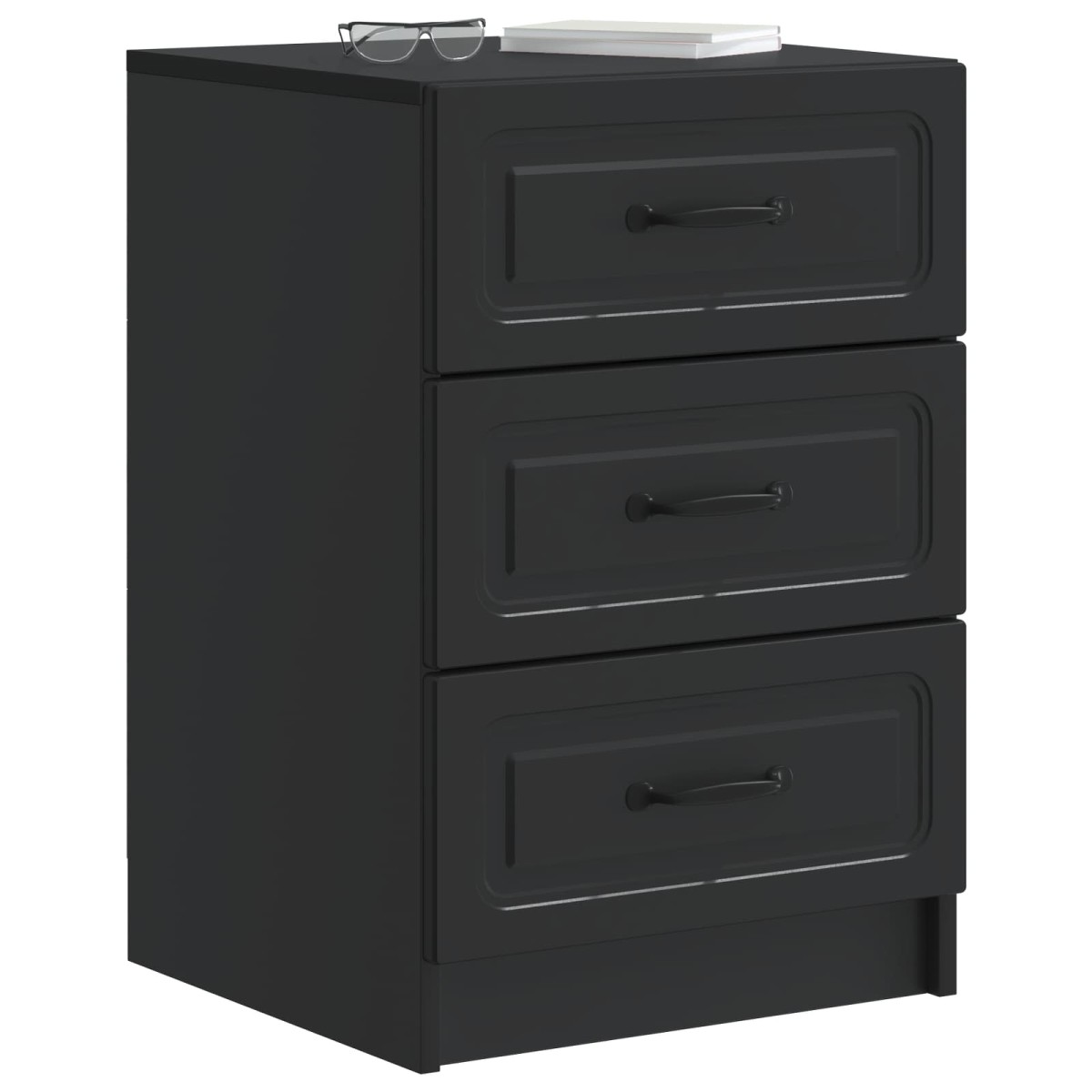 vidaXL Κομοδίνο Μαύρο 43 x 41 x 63,5 εκ. Επεξεργασμένο Ξύλο