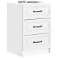 vidaXL Κομοδίνο Γυαλιστερό Λευκό 43 x 41 x 63,5 εκ. Επεξεργασμένο Ξύλο