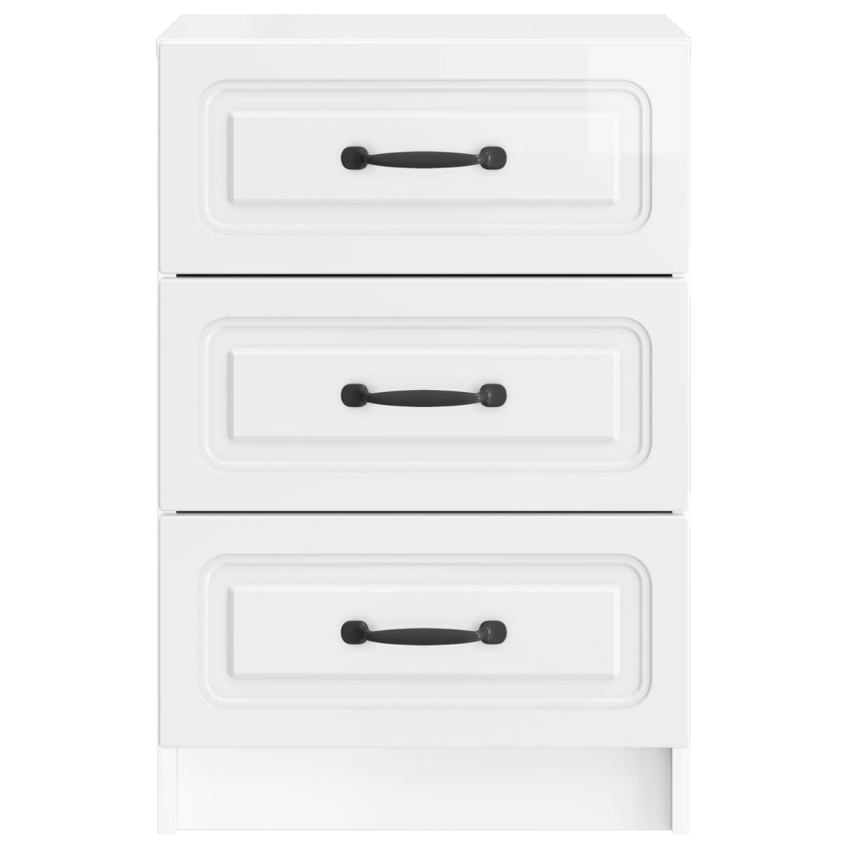 vidaXL Κομοδίνο Γυαλιστερό Λευκό 43 x 41 x 63,5 εκ. Επεξεργασμένο Ξύλο