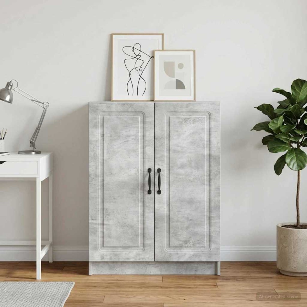 vidaXL Πλαϊνό γραφείο Γκρι Σκυροδέματος 66 x 34,5 x 87 εκ.
