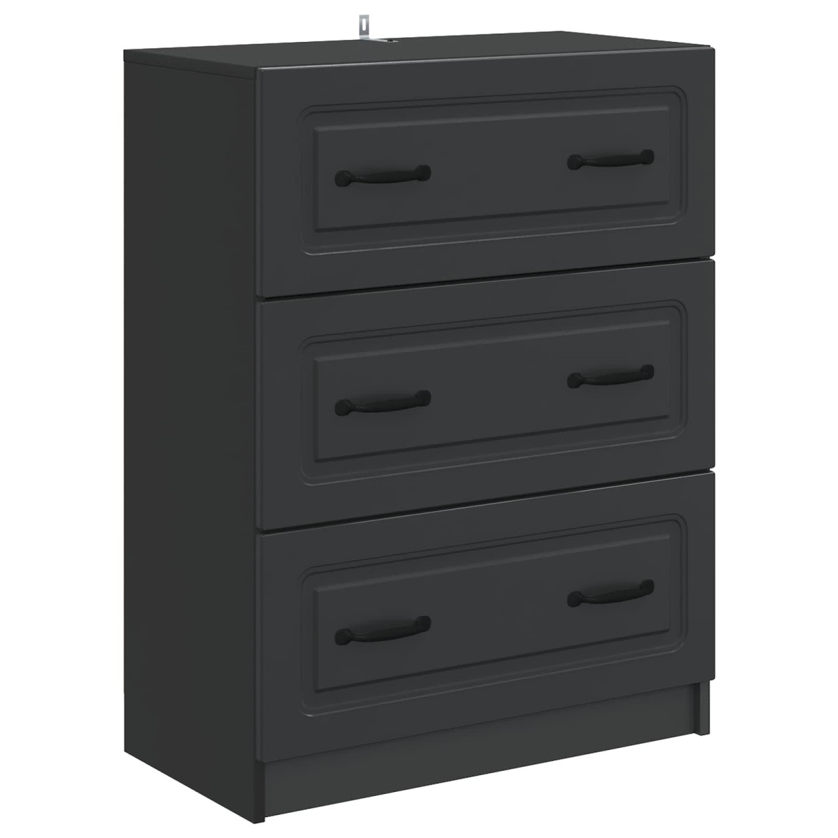 vidaXL Ντουλάπι με Συρτάρια Μαύρο 66 x 34,5 x 87 εκ.