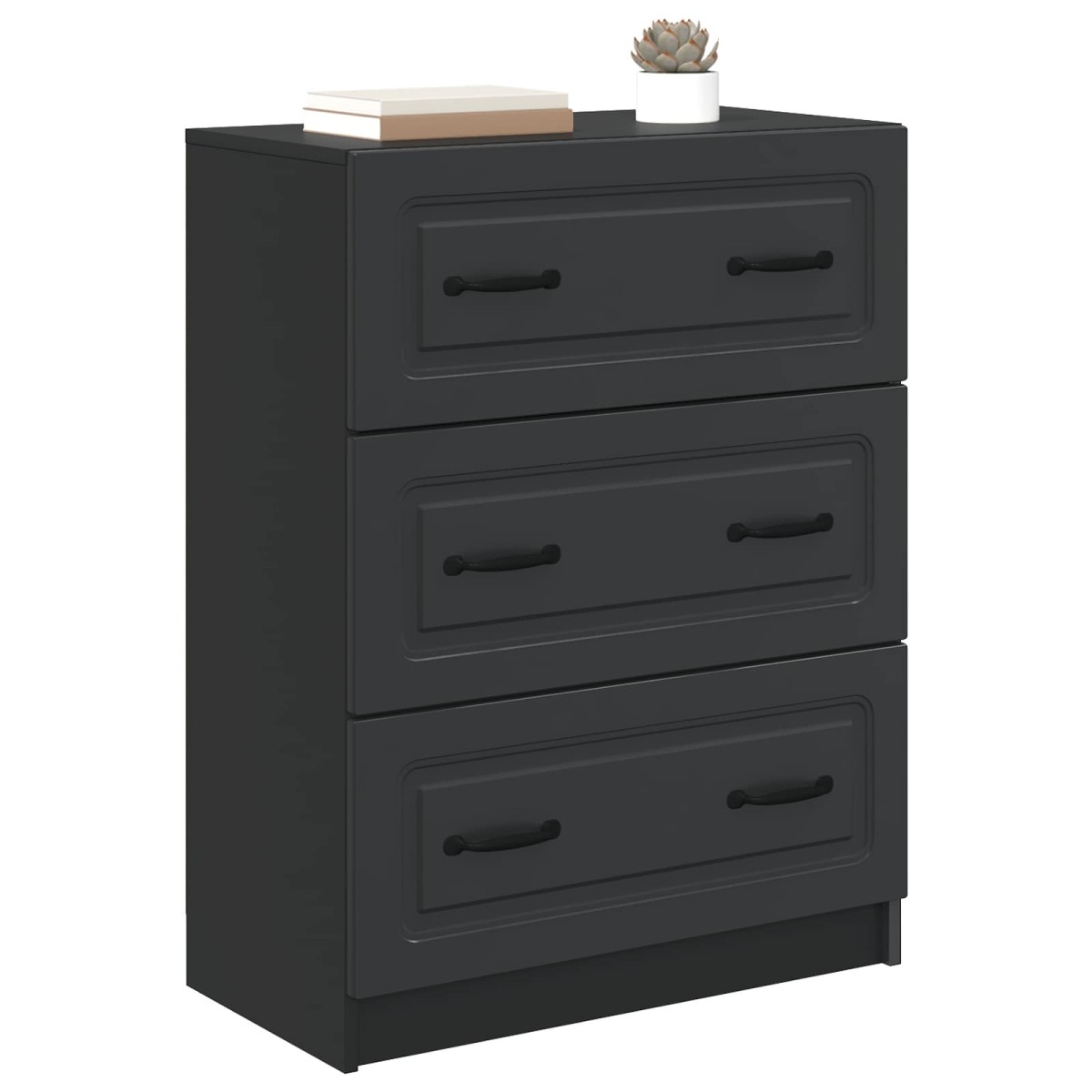 vidaXL Ντουλάπι με Συρτάρια Μαύρο 66 x 34,5 x 87 εκ.