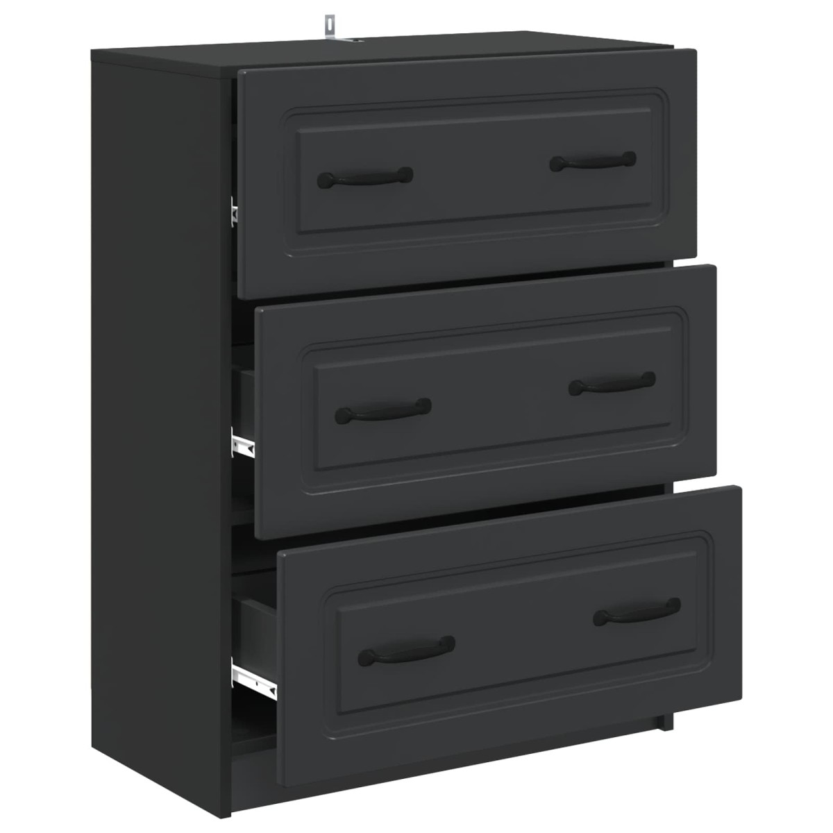 vidaXL Ντουλάπι με Συρτάρια Μαύρο 66 x 34,5 x 87 εκ.