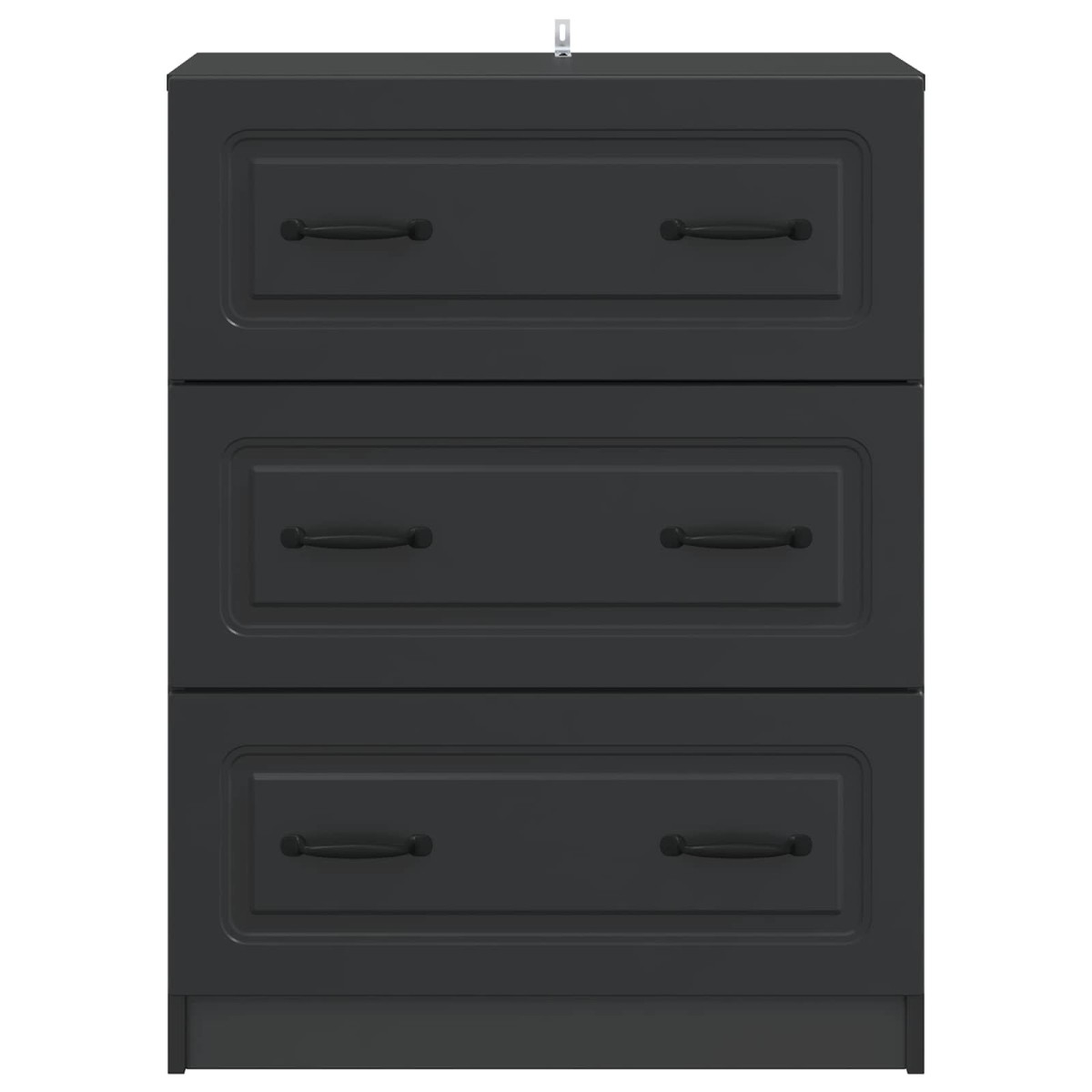 vidaXL Ντουλάπι με Συρτάρια Μαύρο 66 x 34,5 x 87 εκ.