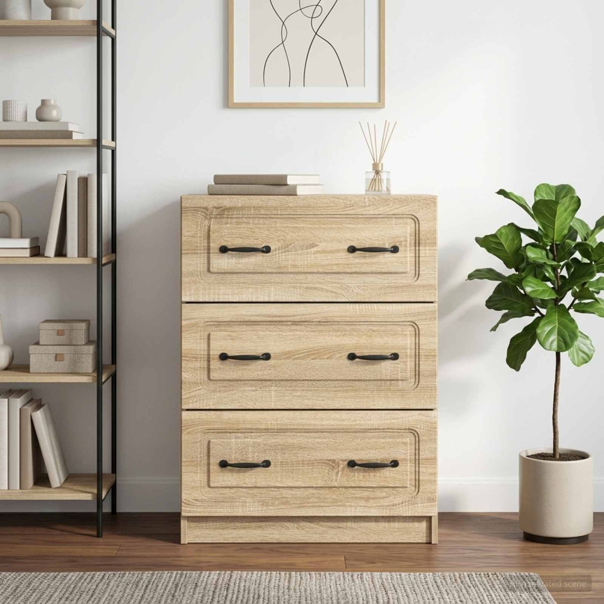 vidaXL Ντουλάπι με Συρτάρια Sonoma Δρυς 66 x 34,5 x 87 εκ.