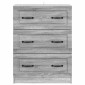 vidaXL Ντουλάπι με Συρτάρια Γκρι Sonoma 66 x 34,5 x 87 εκ.