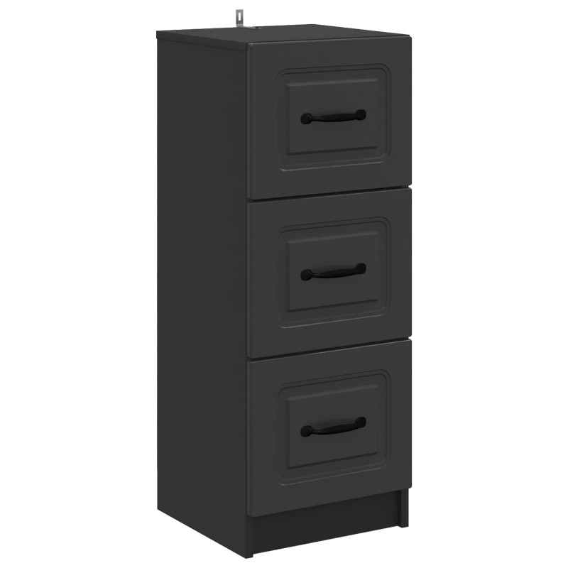 vidaXL Ντουλάπι με Συρτάρια Μαύρο 33 x 34,5 x 87 εκ.