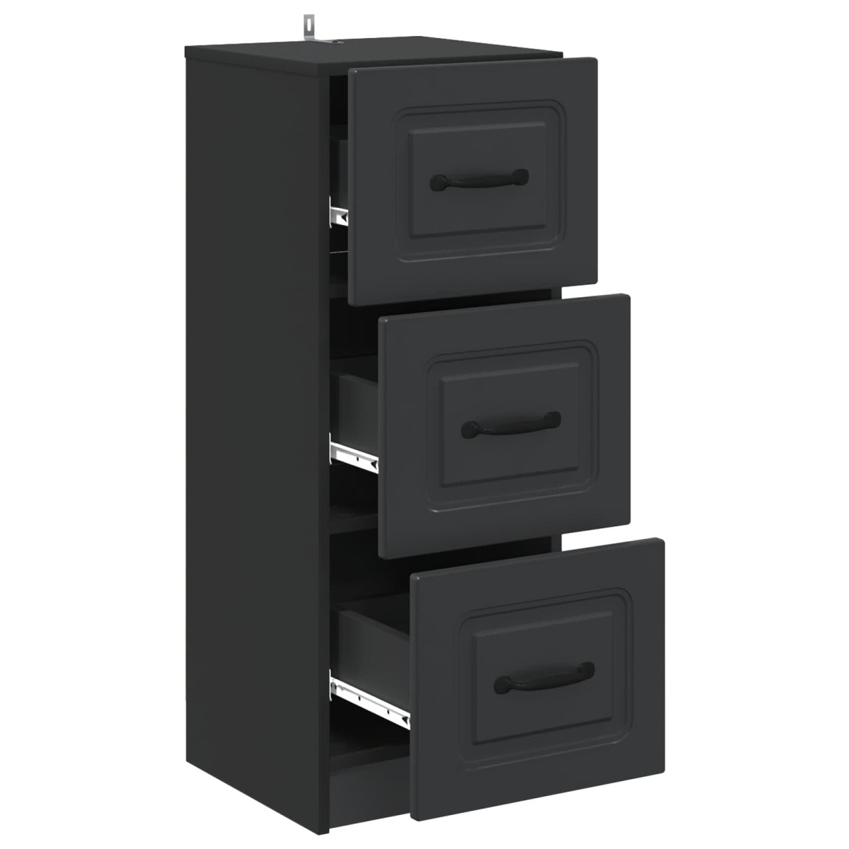 vidaXL Ντουλάπι με Συρτάρια Μαύρο 33 x 34,5 x 87 εκ.