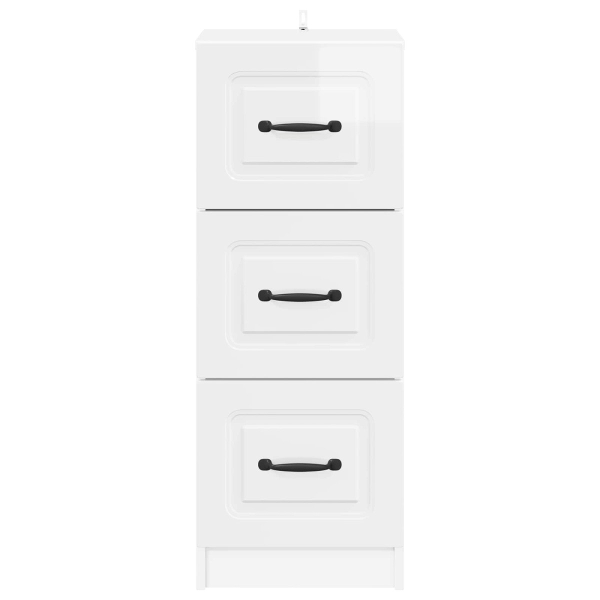 vidaXL Ντουλάπι με Συρτάρια Γυαλιστερό Λευκό 33 x 34,5 x 87 εκ.