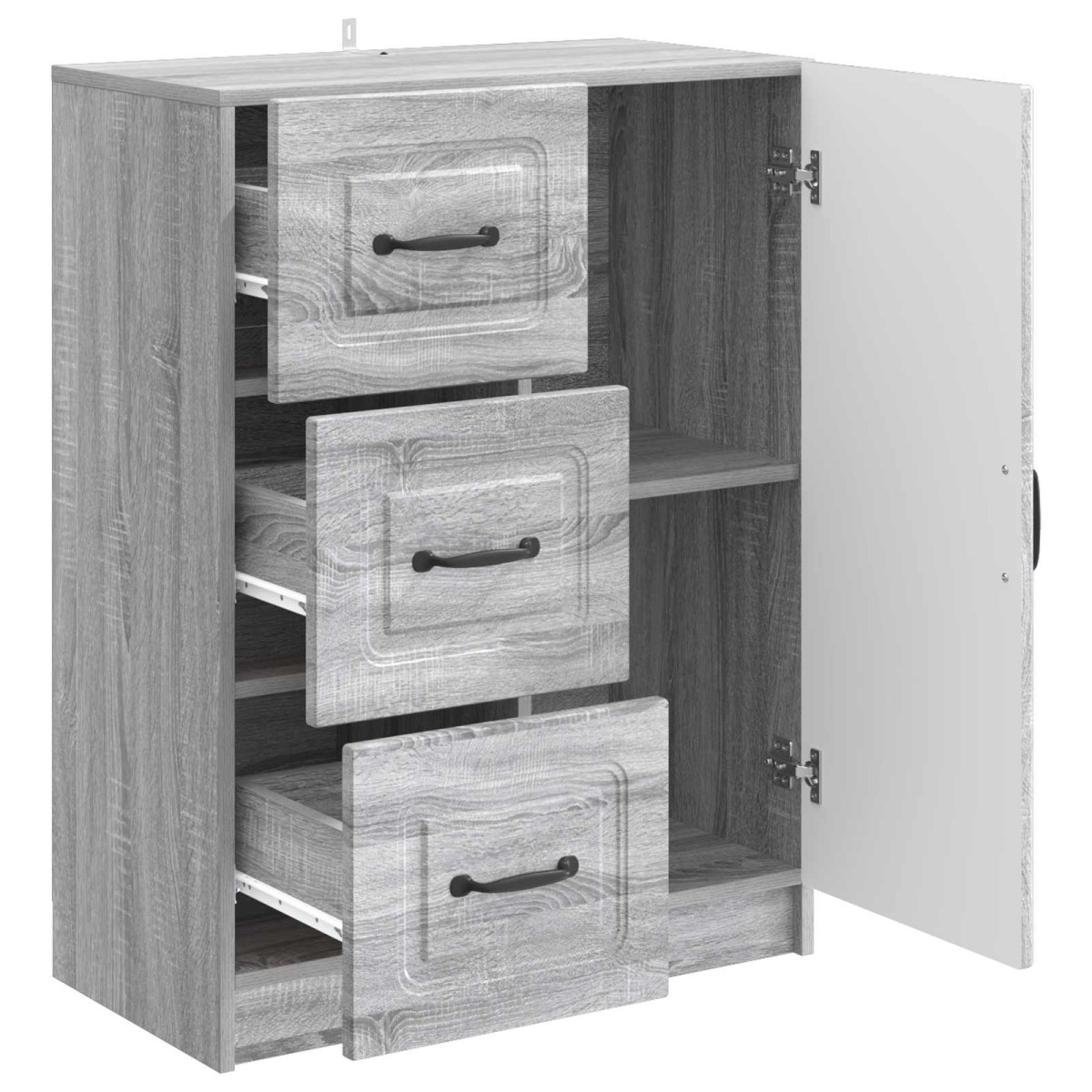 vidaXL Πλαϊνό γραφείο με συρτάρι Γκρι Sonoma 66 x 34,5 x 87 εκ.