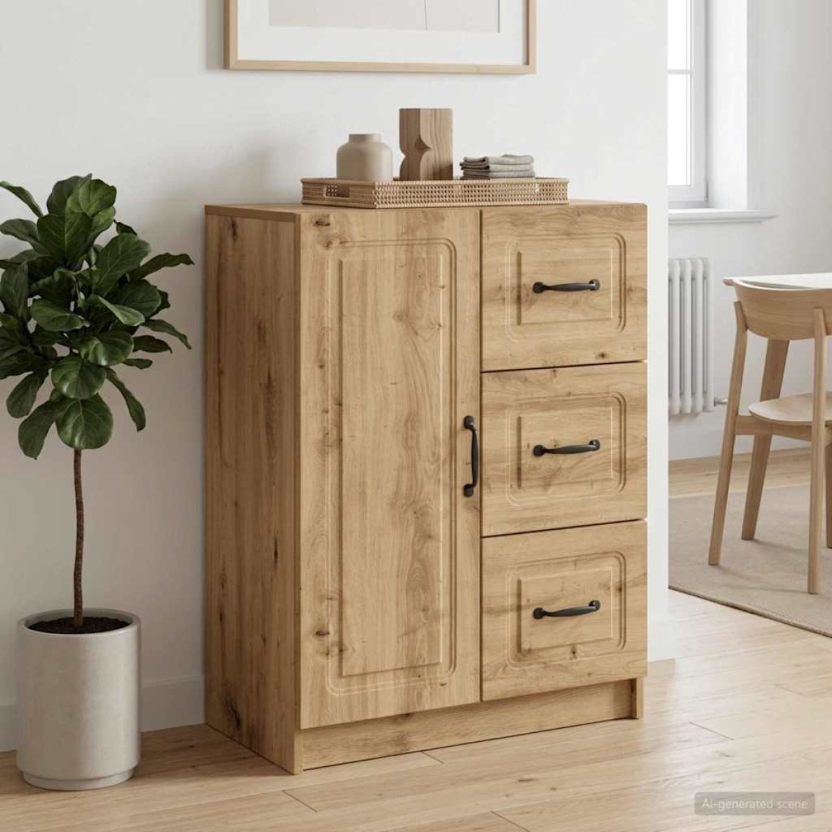 vidaXL Πλαϊνό γραφείο Artisan Δρυς 66 x 34,5 x 87 εκ.