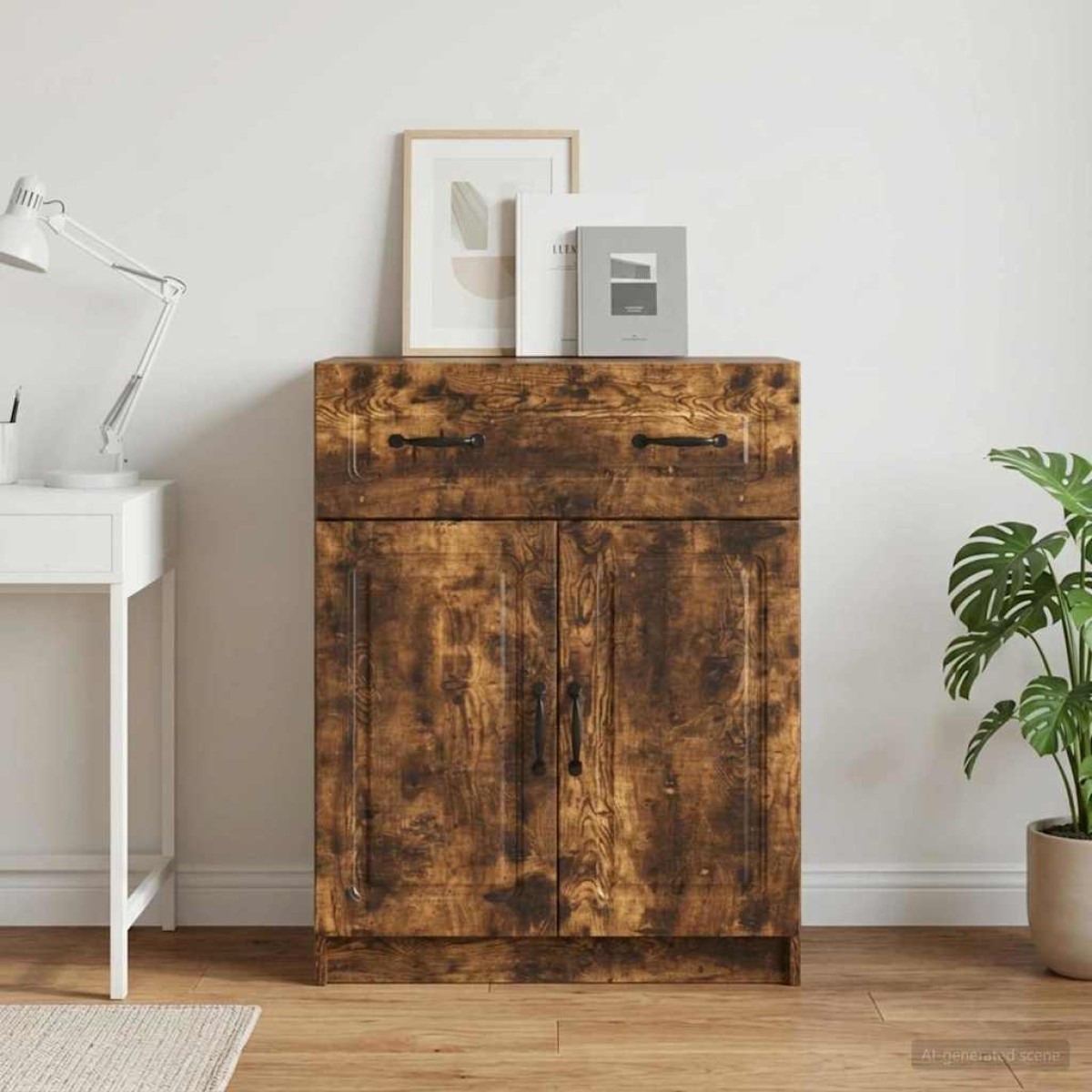 vidaXL Πλαϊνό γραφείο Καπνισμένο Ξύλο Δρυός 66 x 34,5 x 87 εκ.