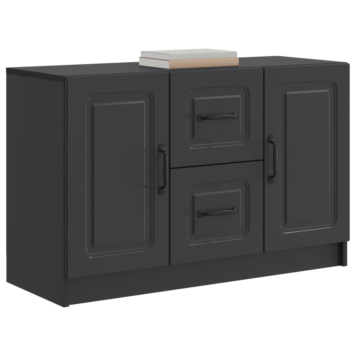 vidaXL Πλαϊνό γραφείο Μαύρο 89 x 34,5 x 57 εκ. Επεξεργασμένο Ξύλο