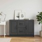 vidaXL Πλαϊνό γραφείο Μαύρο 89 x 34,5 x 57 εκ. Επεξεργασμένο Ξύλο