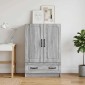 vidaXL Πλαϊνό γραφείο με συρτάρι Γκρι Sonoma 66 x 34,5 x 92 εκ.