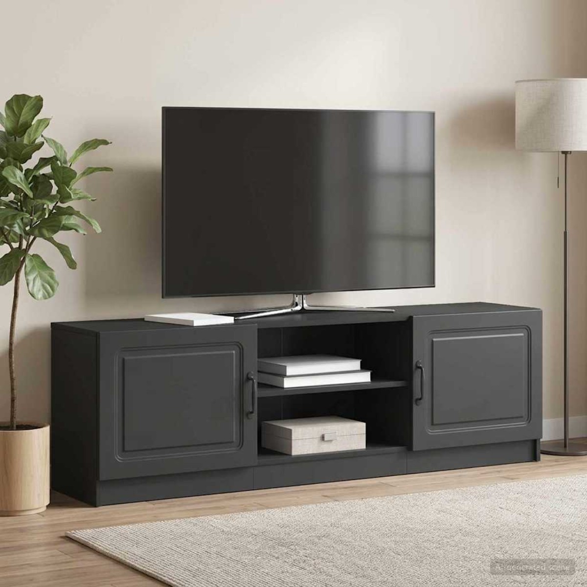 vidaXL Ντουλάπι TV Μαύρο 150 x 31 x 47 εκ Επεξεργασμένο Ξύλο