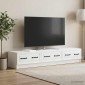 vidaXL Ντουλάπι TV με συρτάρι Γυαλιστερό Λευκό 147 x 34,5 x 27 εκ