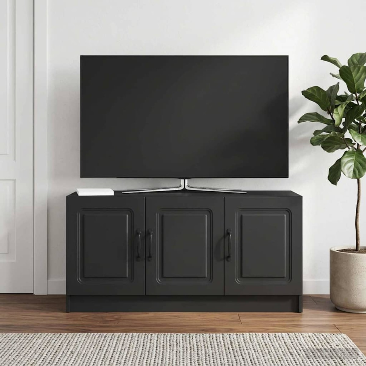 vidaXL Ντουλάπι TV Μαύρο 99 x 34,5 x 47 εκ Επεξεργασμένο Ξύλο