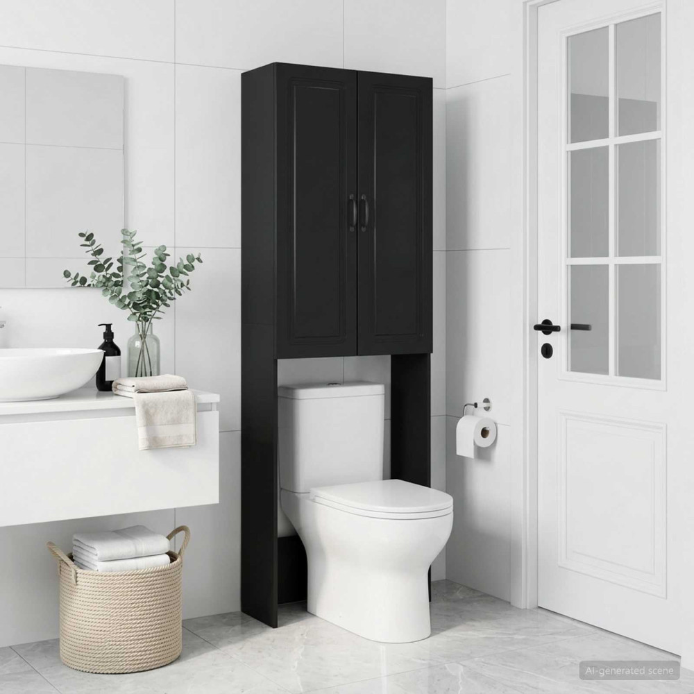 vidaXL Ντουλάπα τουαλέτας UTRECHT Μαύρο 66 x 25,5 x 190 εκ.