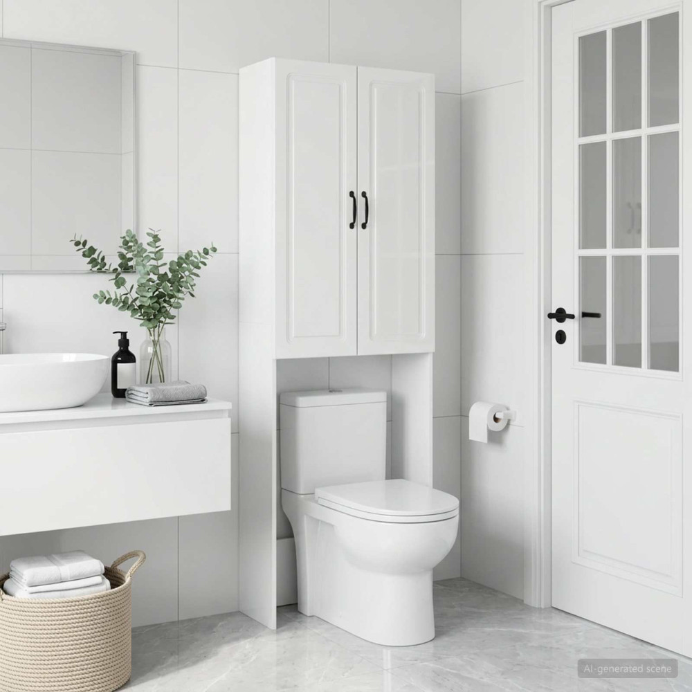 vidaXL Ντουλάπα τουαλέτας UTRECHT Γυαλιστερό Λευκό 66 x 25,5 x 190 εκ.