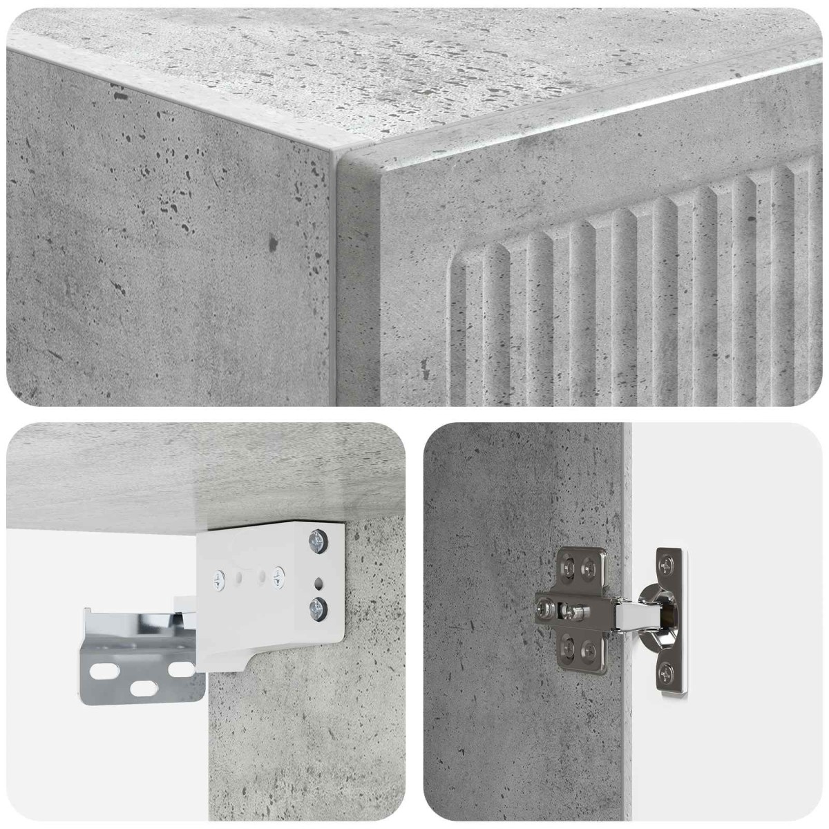 vidaXL Τοίχου Ντουλάπα Γκρι Σκυροδέματος 33 x 34,5 x 90 εκ