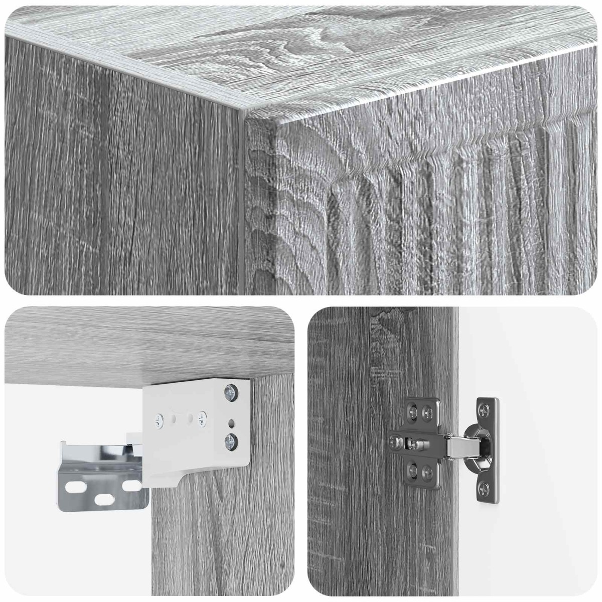 vidaXL Τοίχου Ντουλάπα Γκρι Sonoma 33 x 34,5 x 90 εκ