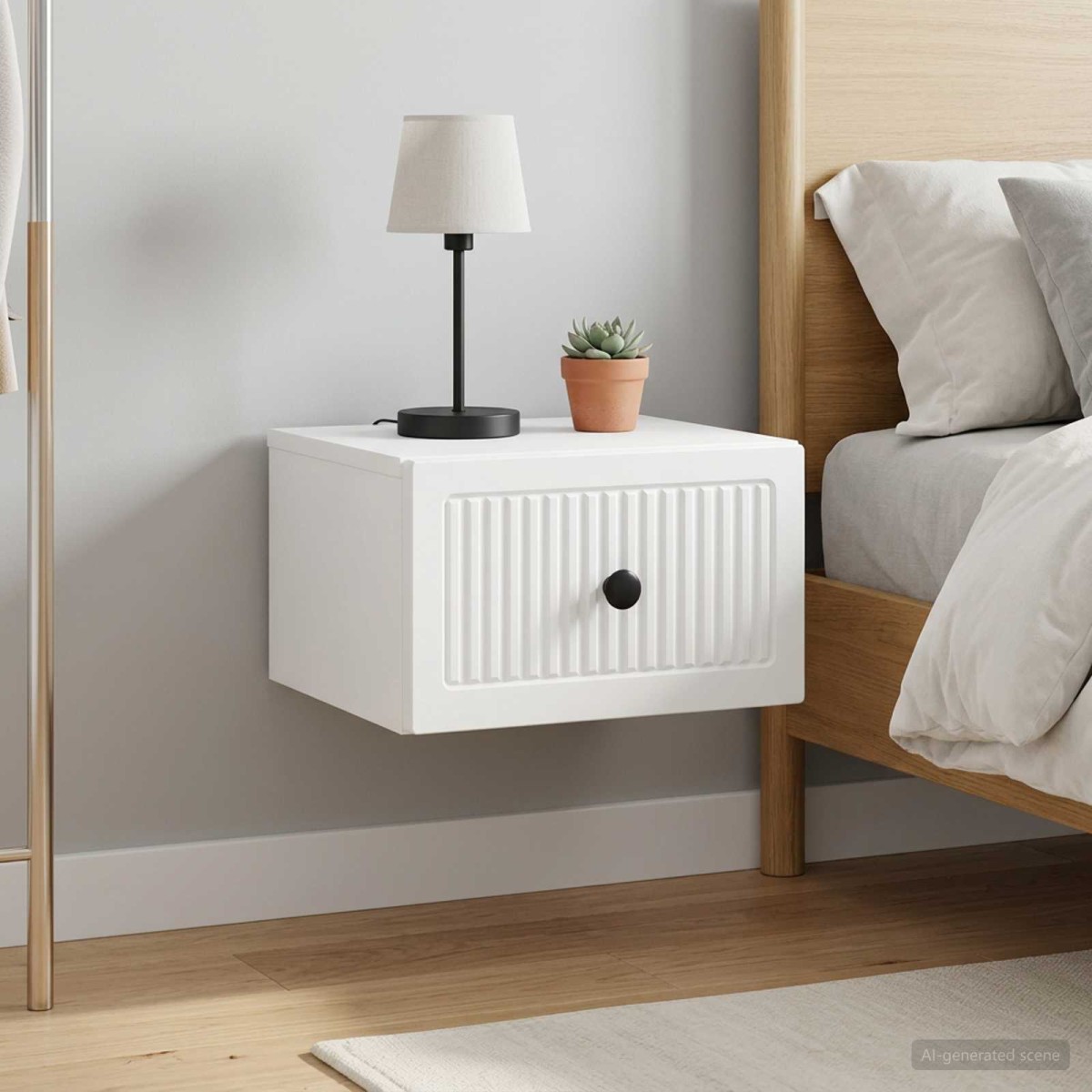 vidaXL Τοίχου Κρεμαστό Κομοδίνο 2 τεμ. Λευκό 33 x 34,5 x 20 εκ